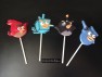454sp Mad Space Birds Chocolate or Hard Candy Lollipop Mold